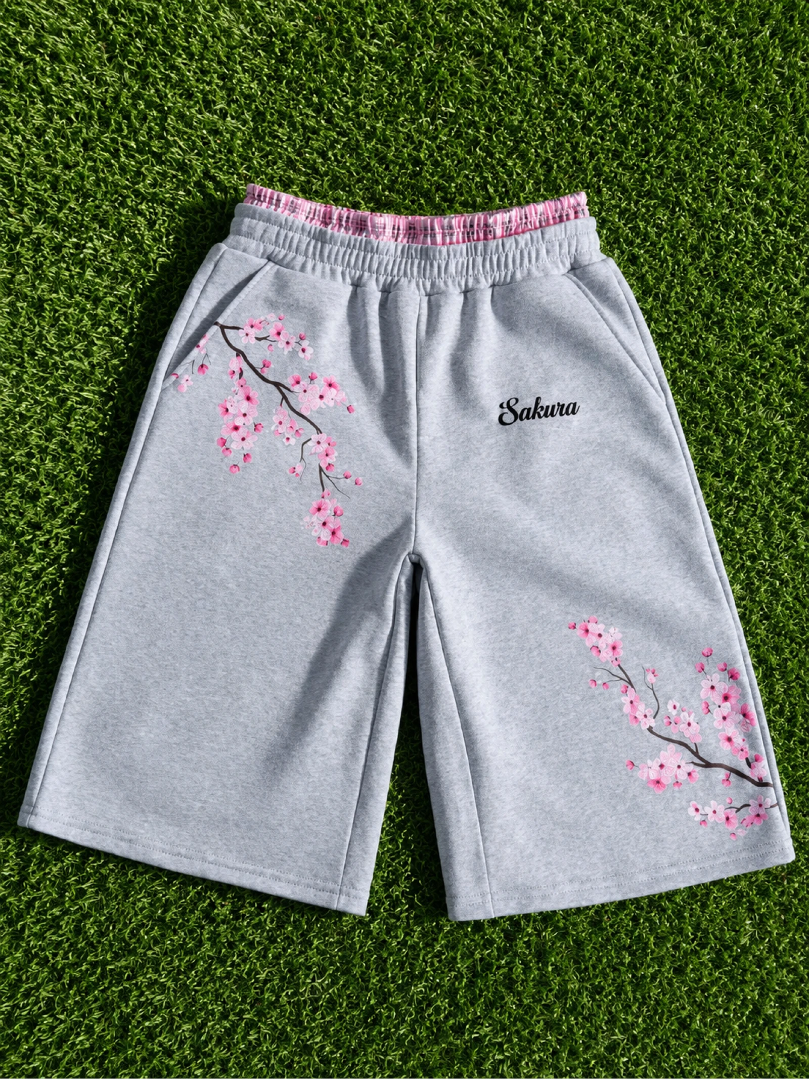 Short Sakura Gris Et Rose Y2K Neuf Jamais Porté Taille S